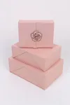 3433# Double-opening gilded rose buckle Gift Box, high-end red gift box, Valentine's Day/Wedding Souvenir packaging box, 3 sets/Factory direct sales details Picture
